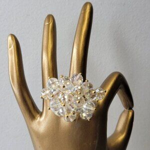 Crystal Cluster RingAdjustable Crystal Ring, Statement Crystal Ring